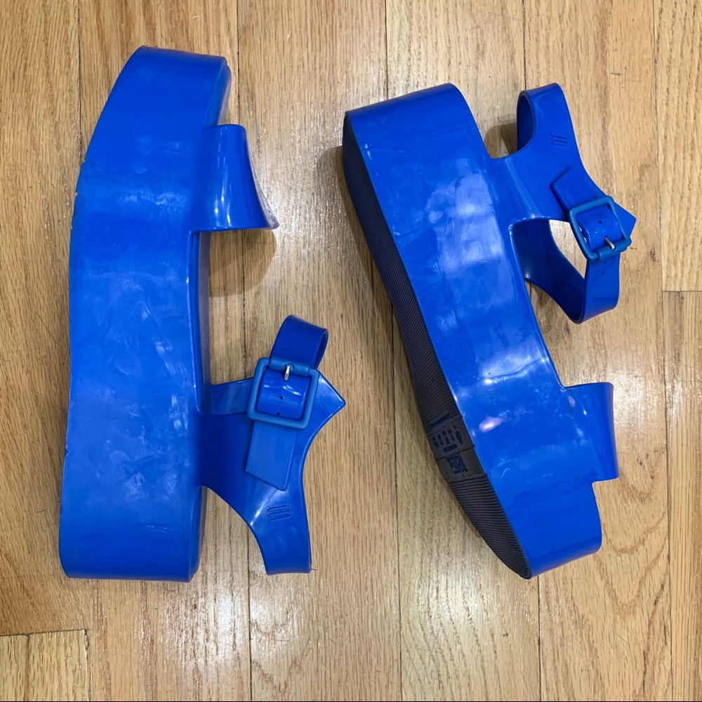 Melissa Mar blue PVC platform sandals